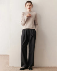 レディース ハーフモックネック カシミヤセーター