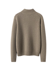 レディース ハーフジップ カシミヤ プルオーバー セーター