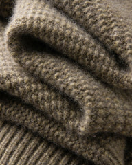 レディース ハーフジップ カシミヤ プルオーバー セーター