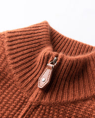 レディース ハーフジップ カシミヤ プルオーバー セーター