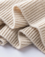 レディース ハーフジップ カシミヤ プルオーバー セーター