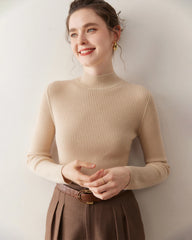 レディーススリムフィットカシミヤベースレイヤー