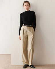 レディーススリムフィットカシミヤベースレイヤー