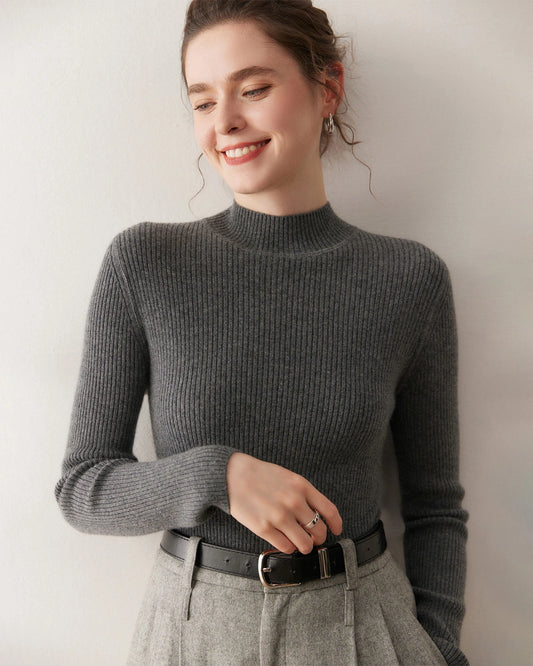 レディーススリムフィットカシミヤベースレイヤー