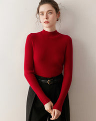 レディーススリムフィットカシミヤベースレイヤー