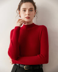 レディーススリムフィットカシミヤベースレイヤー