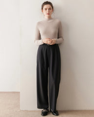 レディーススリムフィットカシミヤベースレイヤー