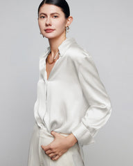 30匁 レディース ゆったりシルクシャツ