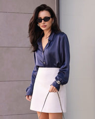 レディースベーシックシルクシャツ