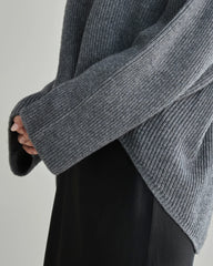 女性用ロフトクルーネックカシミヤセーター