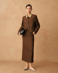 女性用ロングウールペンシルスカート