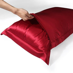 19 Momme Mulberry Silk Oxford Pillowcase, Red