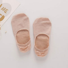 肌に優しいレディースシルクインビジブルボートソックス