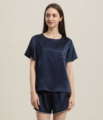 レディース ベーシック ショート シルクパジャマセット