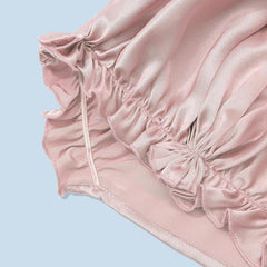 調節可能なシルク製スリープキャップ(ゴム入り)