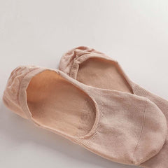 肌に優しいレディースシルクインビジブルボートソックス