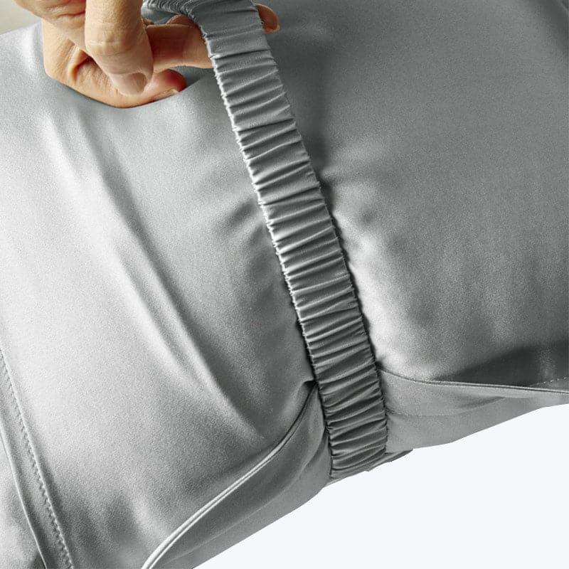 Cushion and Eyemask Silk 2 Pcs Travel Set, Grey