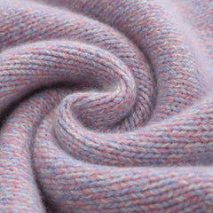 ライラック色カシミヤカーディガン パールボタン付き