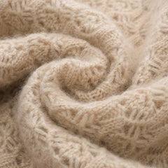 カシミヤレディースクロシェセーター