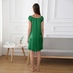 Cute Silk Pajamas Nightgown, Dark Green
