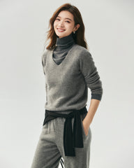 100%カシミヤ Vネック リブニットセーター