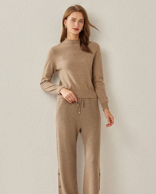 レディース カシミヤ モックネック セーター