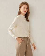 レディース カシミヤ モックネック セーター