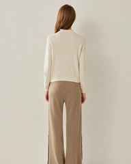 レディース カシミヤ モックネック セーター