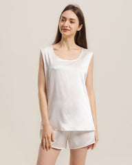 シルクノースリーブ二点セットパジャマ