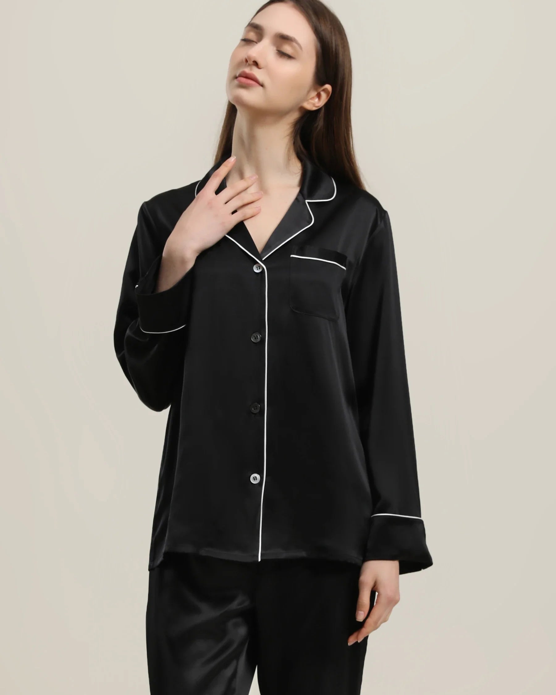 22匁マルベリーシルク クラシックパジャマセット