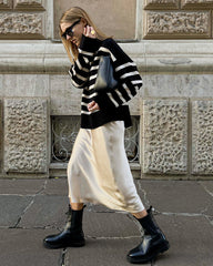 多用途のシルクミディスカート（ウエストゴム付き）