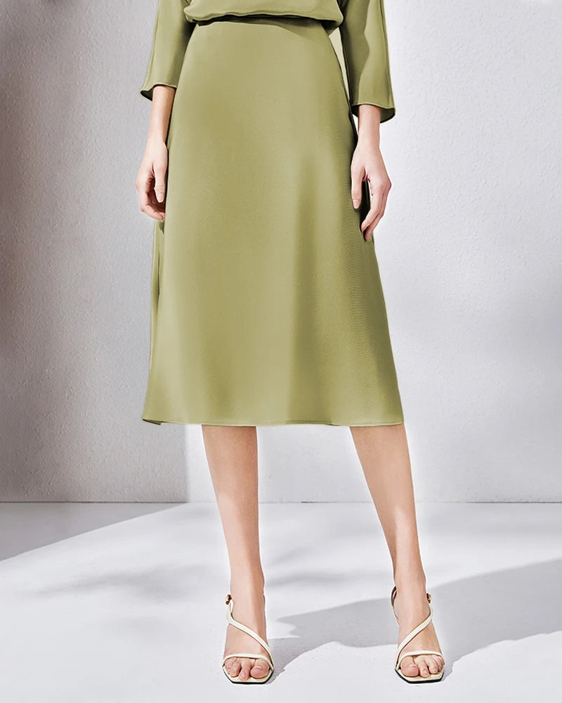 30匁 シルク ミディスカート