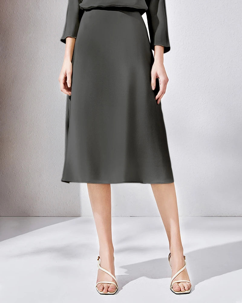 30匁 シルク ミディスカート