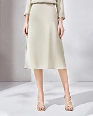 30匁 シルク ミディスカート