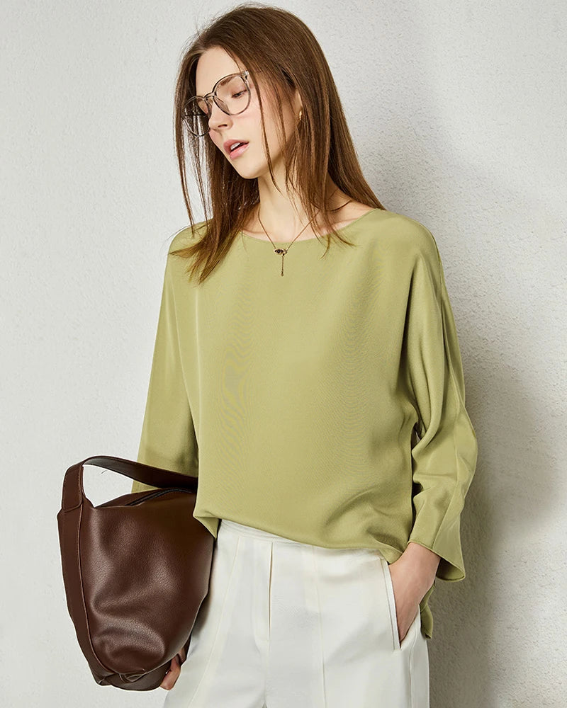 30匁シルク ゆったりブラウス