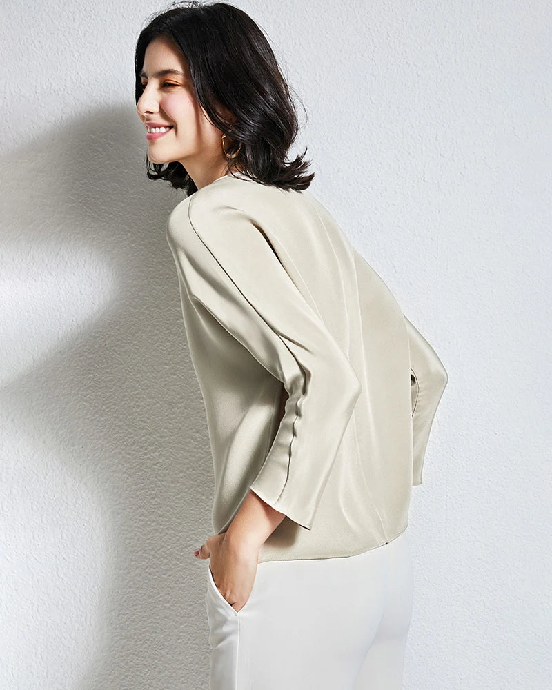30匁シルク ゆったりブラウス
