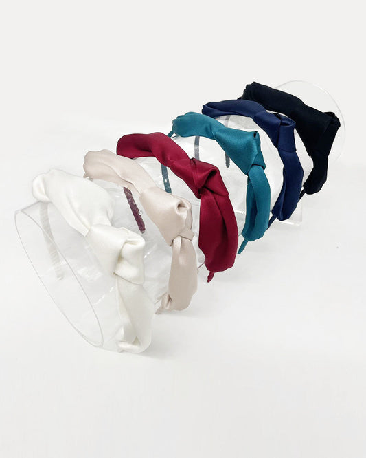 シルク製ボウノットヘアバンド