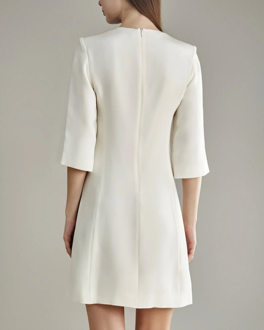 40モンメ 膝丈シルクドレス