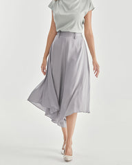 ハイウエスト シルク ワイドレッグパンツ（レディース）