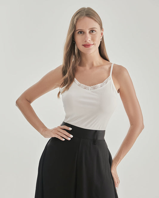 レースシルクニットキャミソール