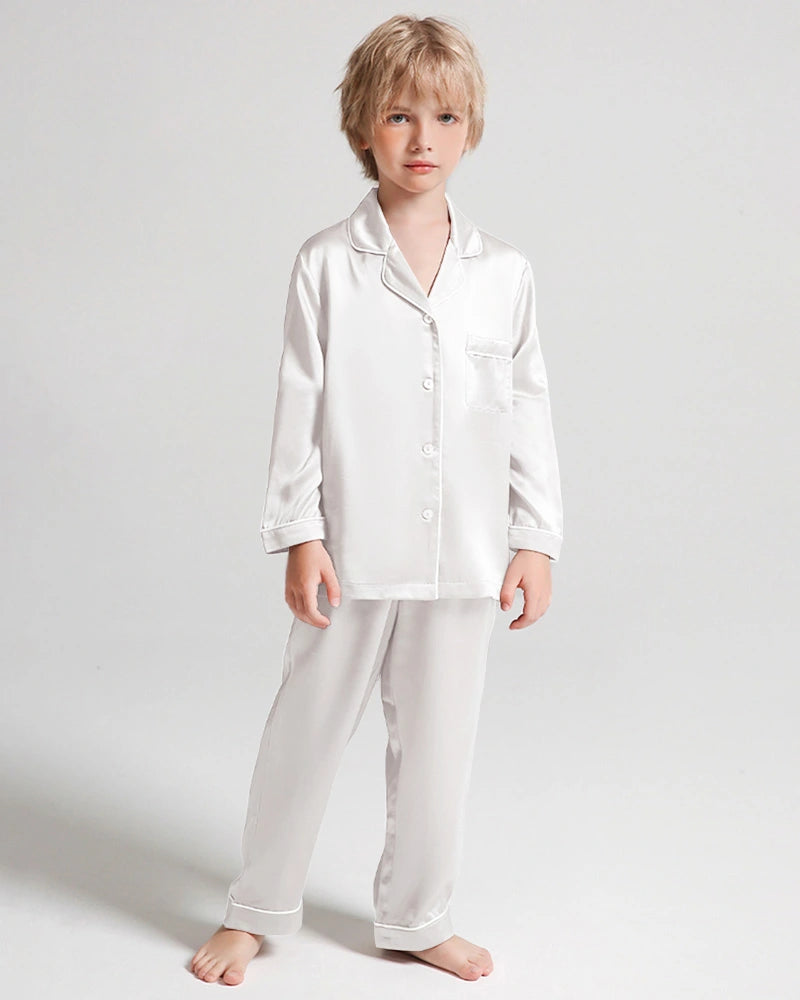 男の子用長袖シルクパジャマセット