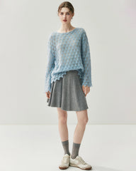 通気性シルクカシミヤ クルーネックプルオーバー