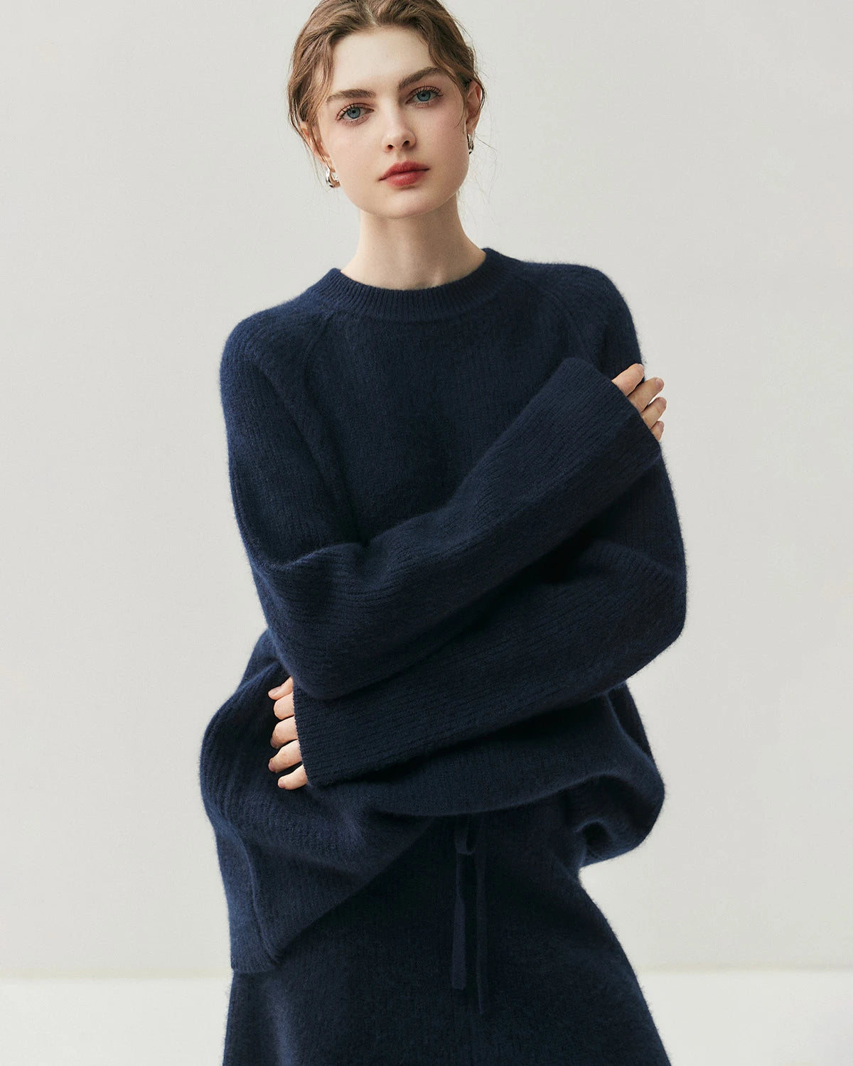 カシミヤウール ニットフーディー＆パンツセット