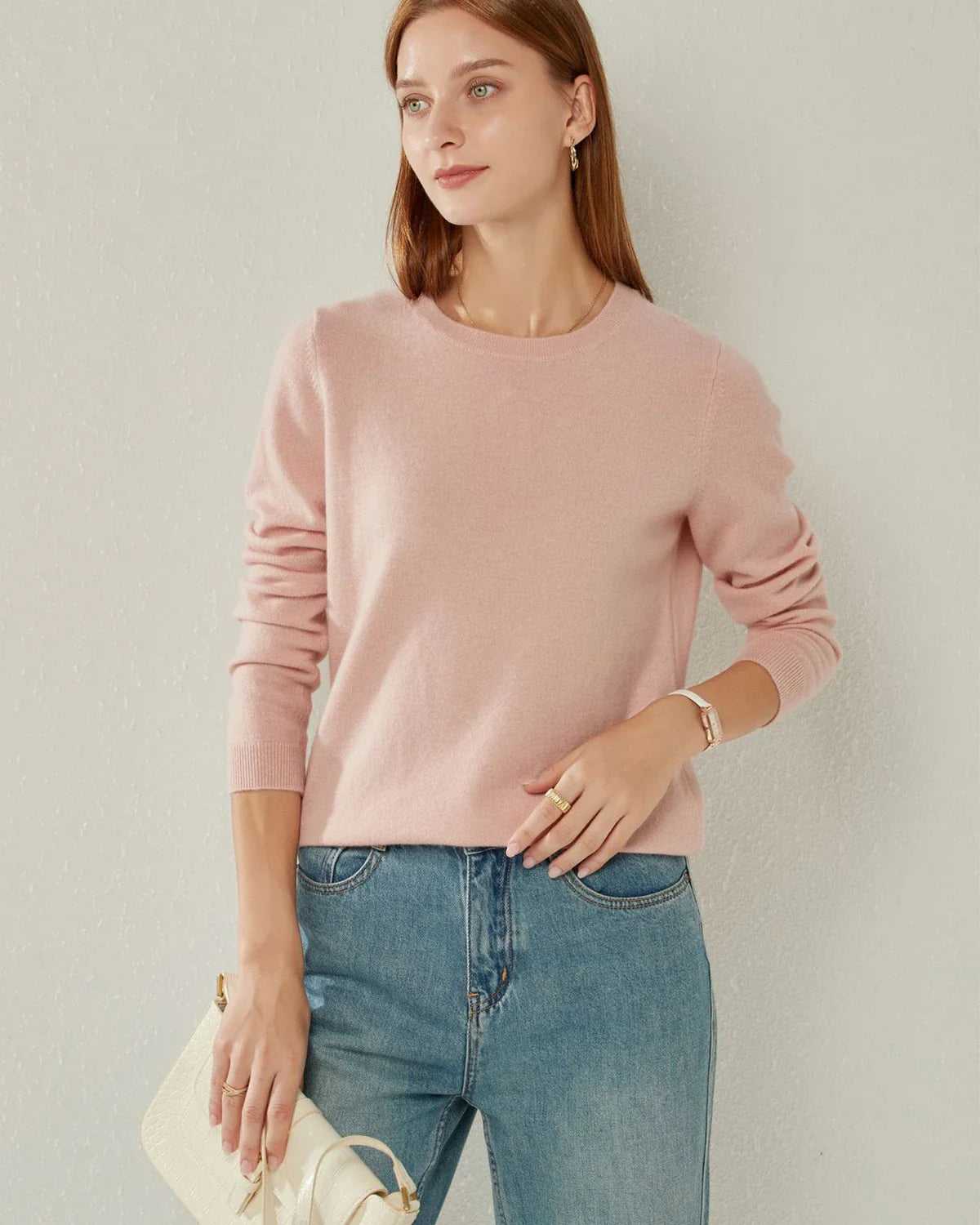 軽量クルーネックカシミヤニット