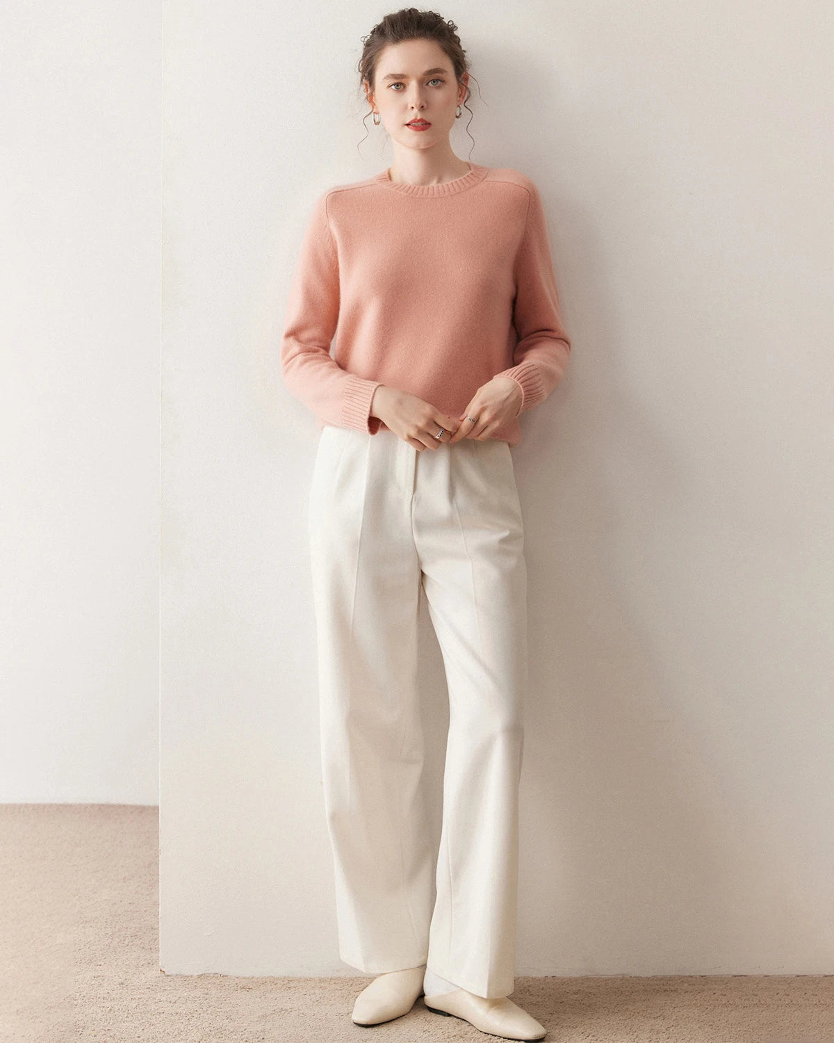 クラシック サドルショルダー カシミヤセーター