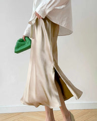 22モミ シルクミディスカート
