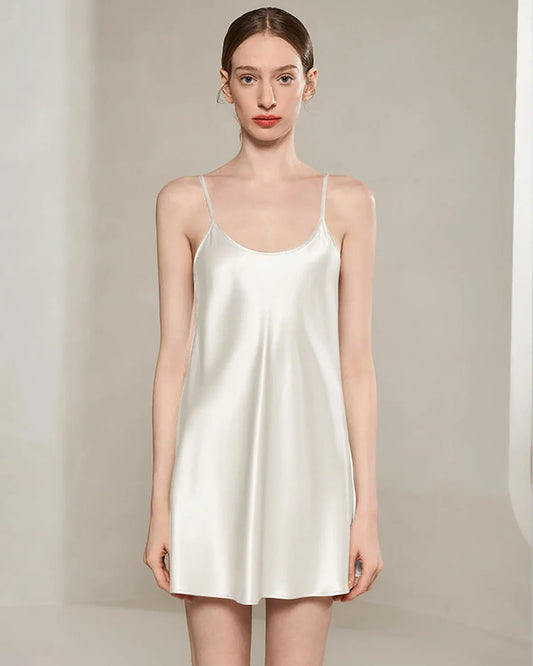 洗えるシルク レディース ショートナイトガウン