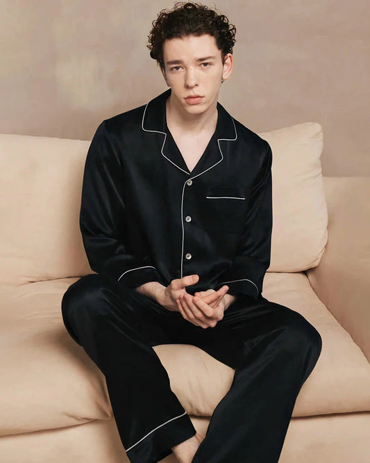 男性用 洗えるシルクパジャマセット