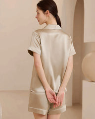 洗濯可能なシルクショートパジャマセット