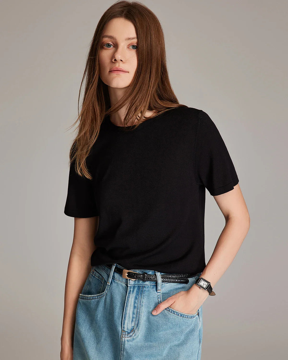 レディース半袖シルクジャージー